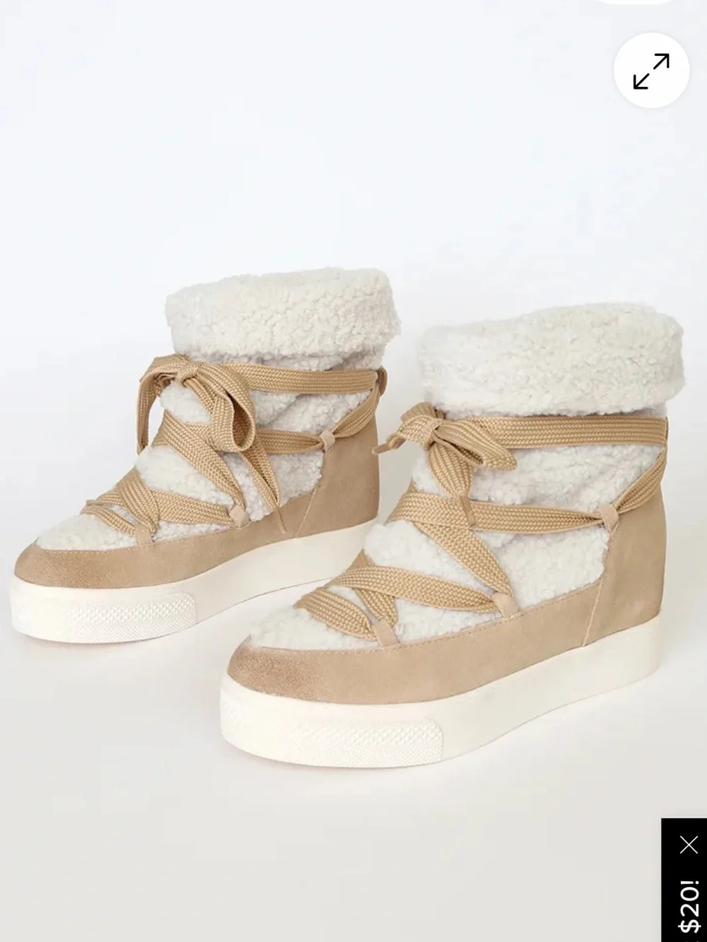 NWT Dolce Vita Wendel Wessa Sage Suede Shearling Platform Boots - 7.5